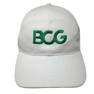 BCG Slideback Baseball Hat Solid White One Size Adjustable Embroidered